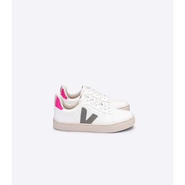 White/Grey Kids' Veja V-10 CWL Shoes | AU 784OKI